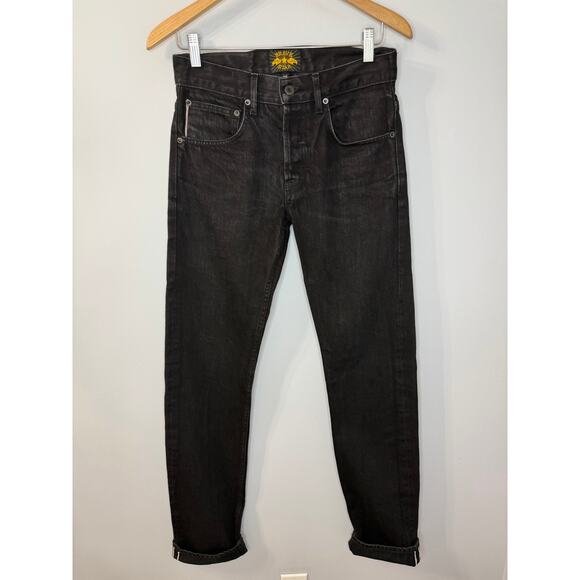 Brave Star Jeans Selvage Black Mens 28x35 The Slim Straight Button Fly Made USA - Picture 13 of 13
